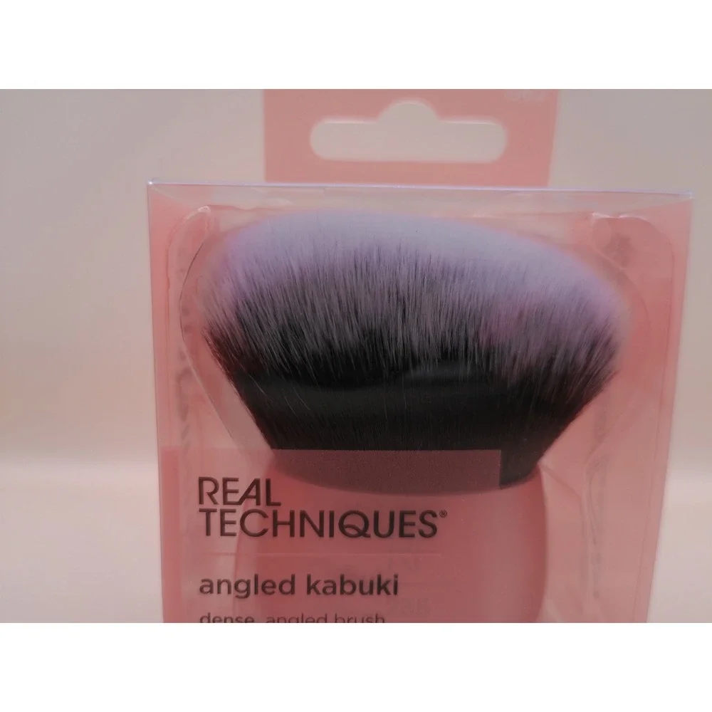 Real Techniques 235 Angled Kabuki Face & Body Blender Brush Pink NIB
